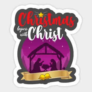 Christmas Begins With Christ Sticker